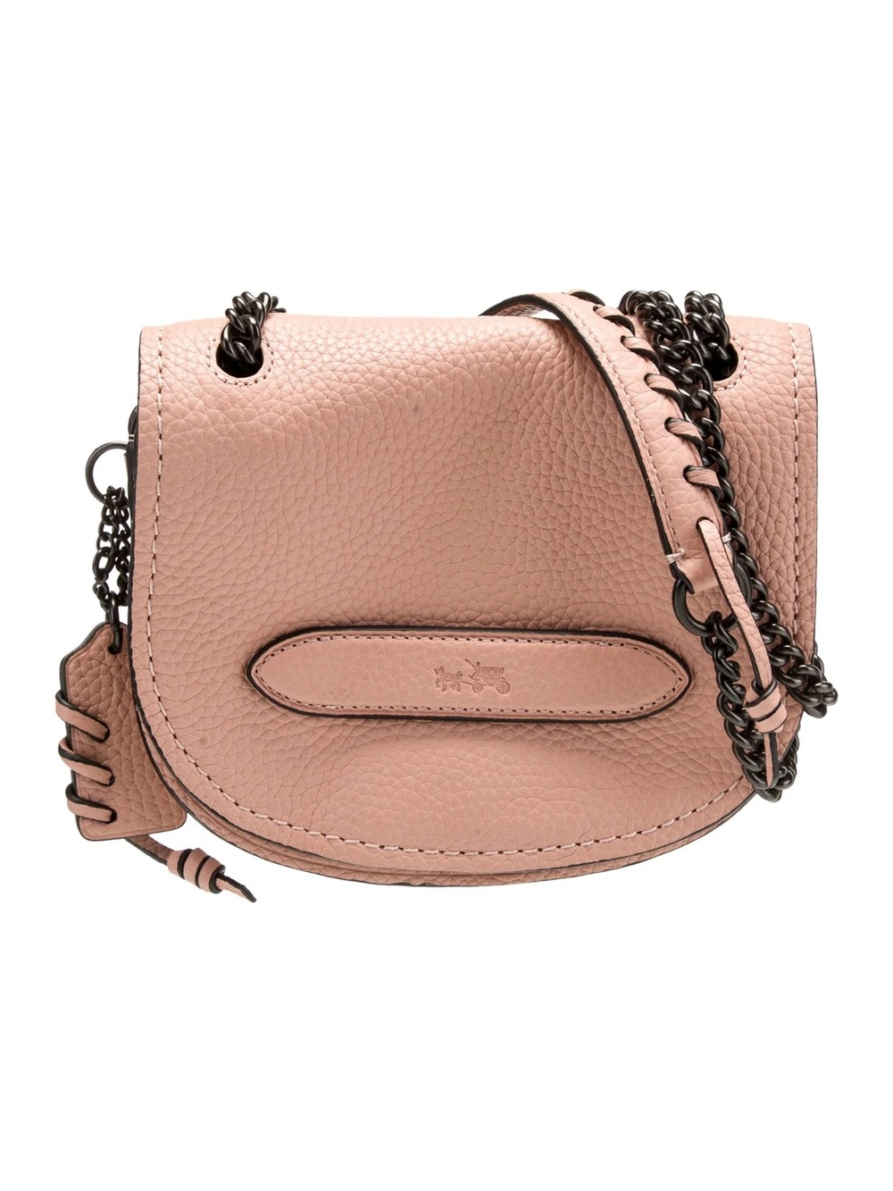 Coach Pink Pebbled Leather Chain Crossbody Bag